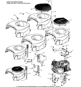 Kt730-3063 Blower Housing Diagram and Parts List for KT730-3063  Cub Cadet Lawn Tractor